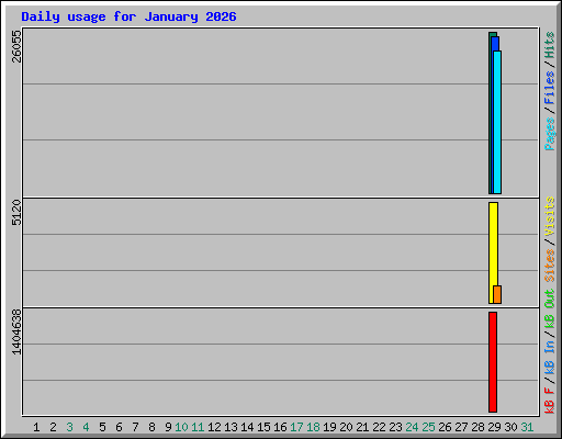 Daily usage for January 2026